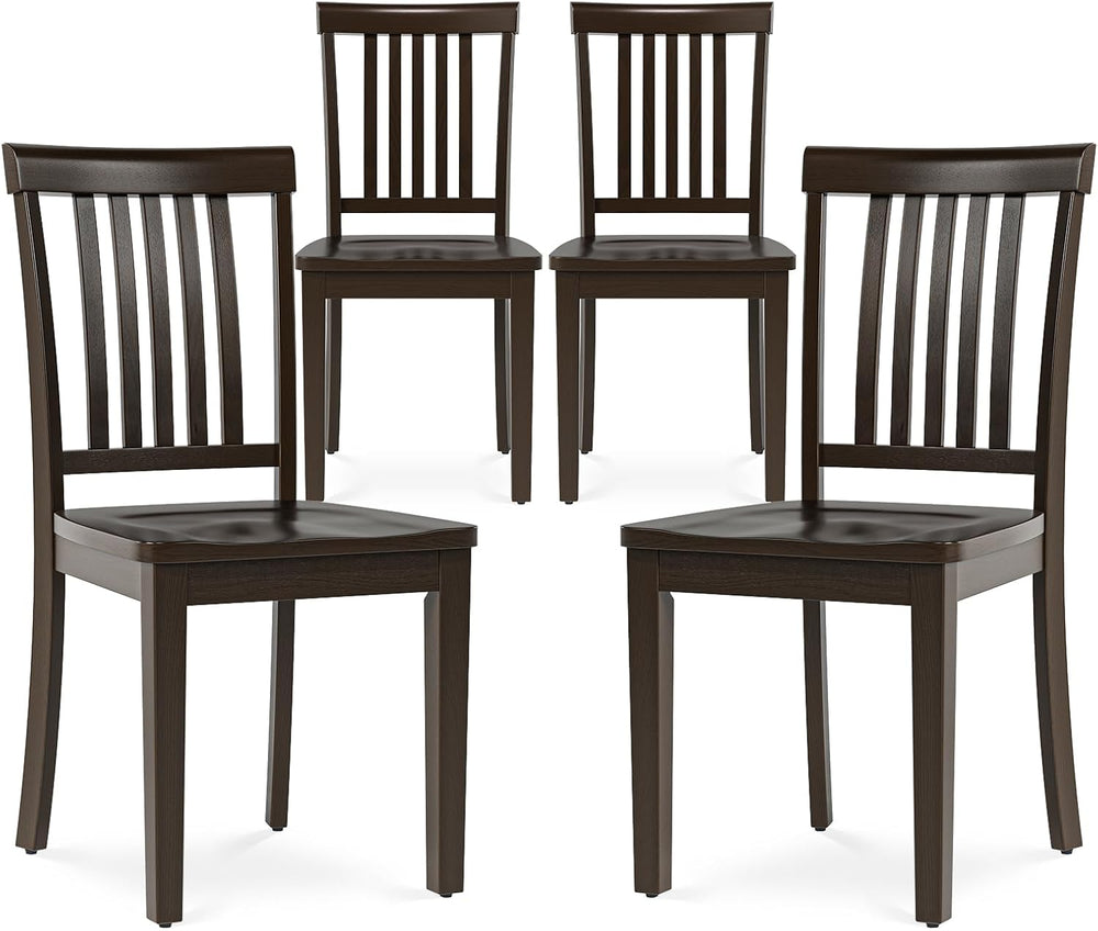 COLAMY Wooden Dining Chairs Set of 4, Spindle High Back Windsor Kitchen Side ...
