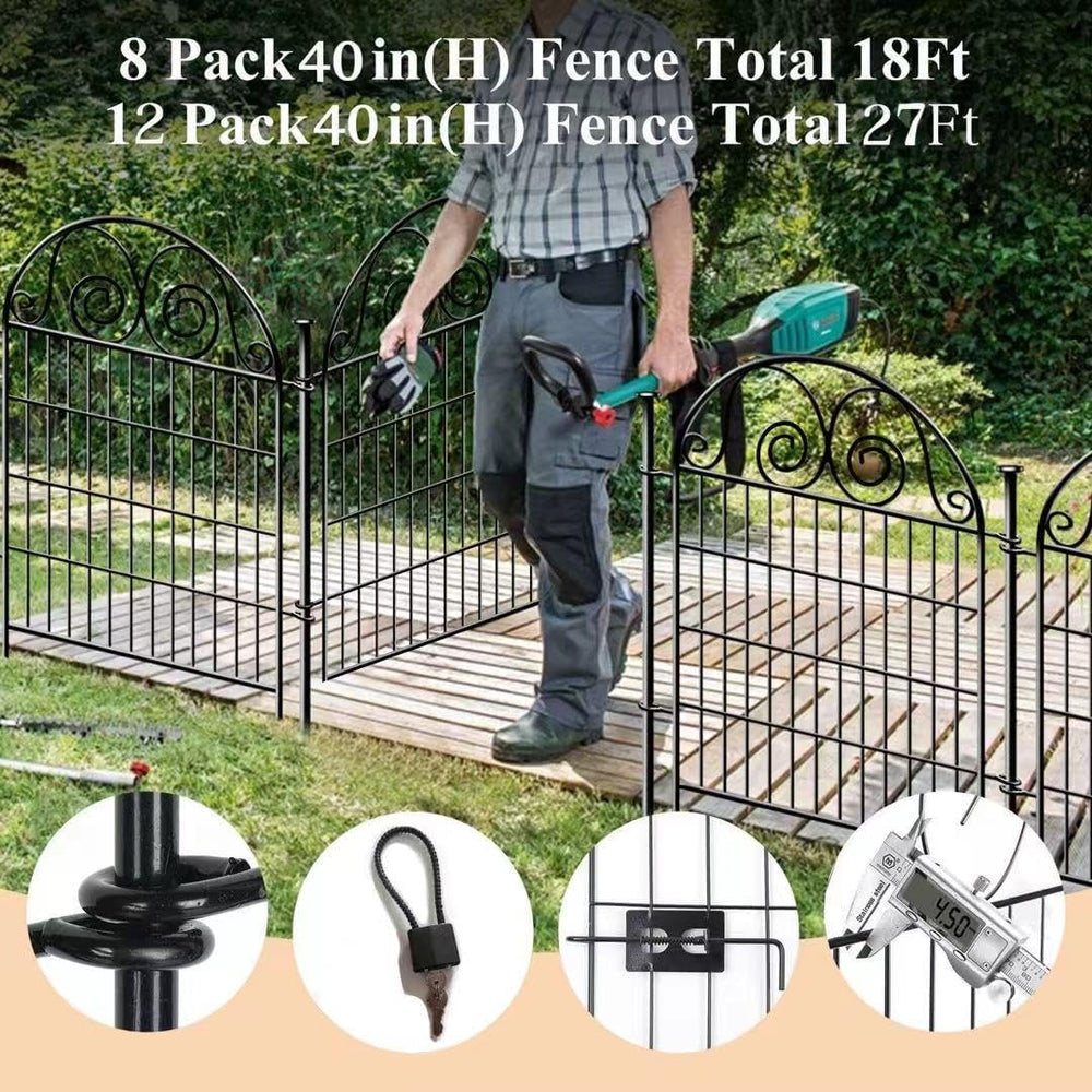 Getlay Tall Garden Animal Barrier Fence With Gate,40 in(H)×27 in(L) 12 Panels...