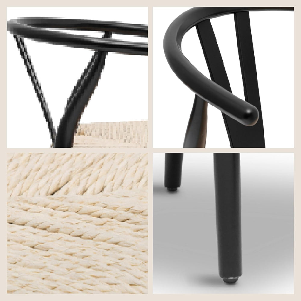 Poly & BARK Weave Dining Chairs – Mid-Century Modern Wishbone Dining Chai...