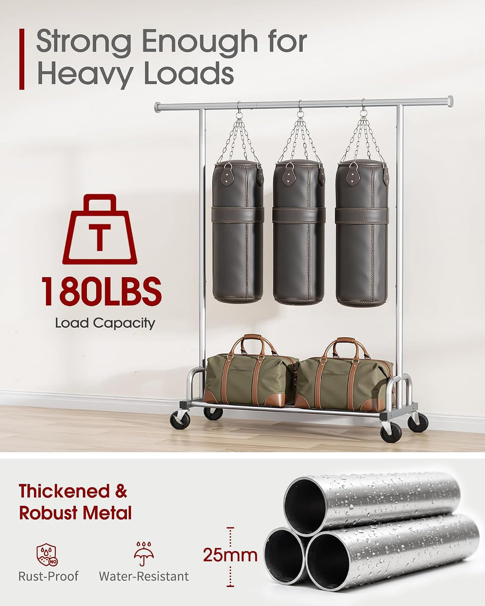 Sakugi Clothes Rack - Large-Capacity Clothing Racks for Hanging Clothes with ...