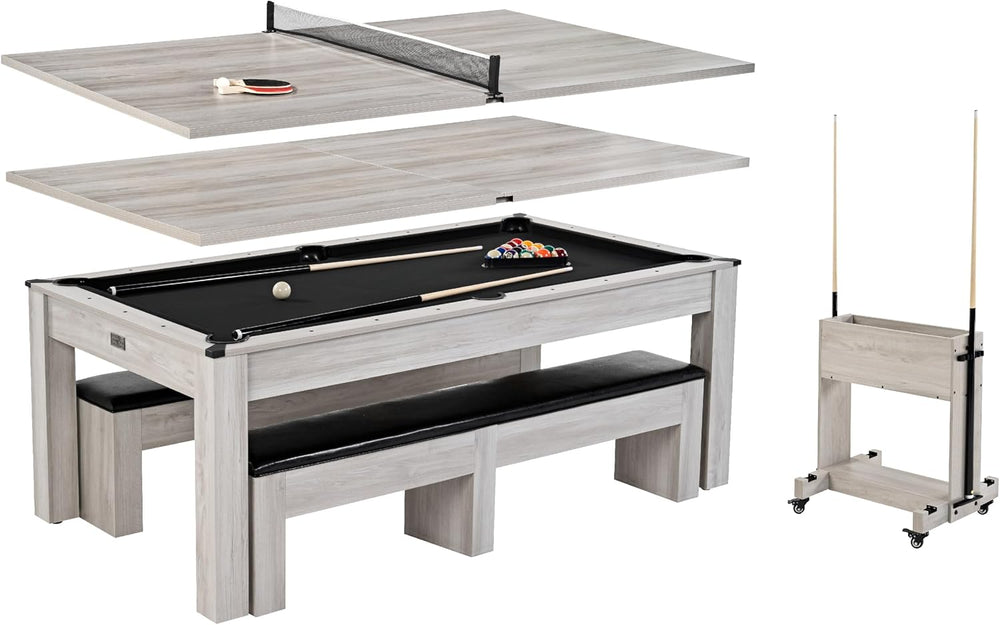 Barrington Billiards 7Ft Combo Table 3-in-1 Pool Table, Dining & Ping Pong