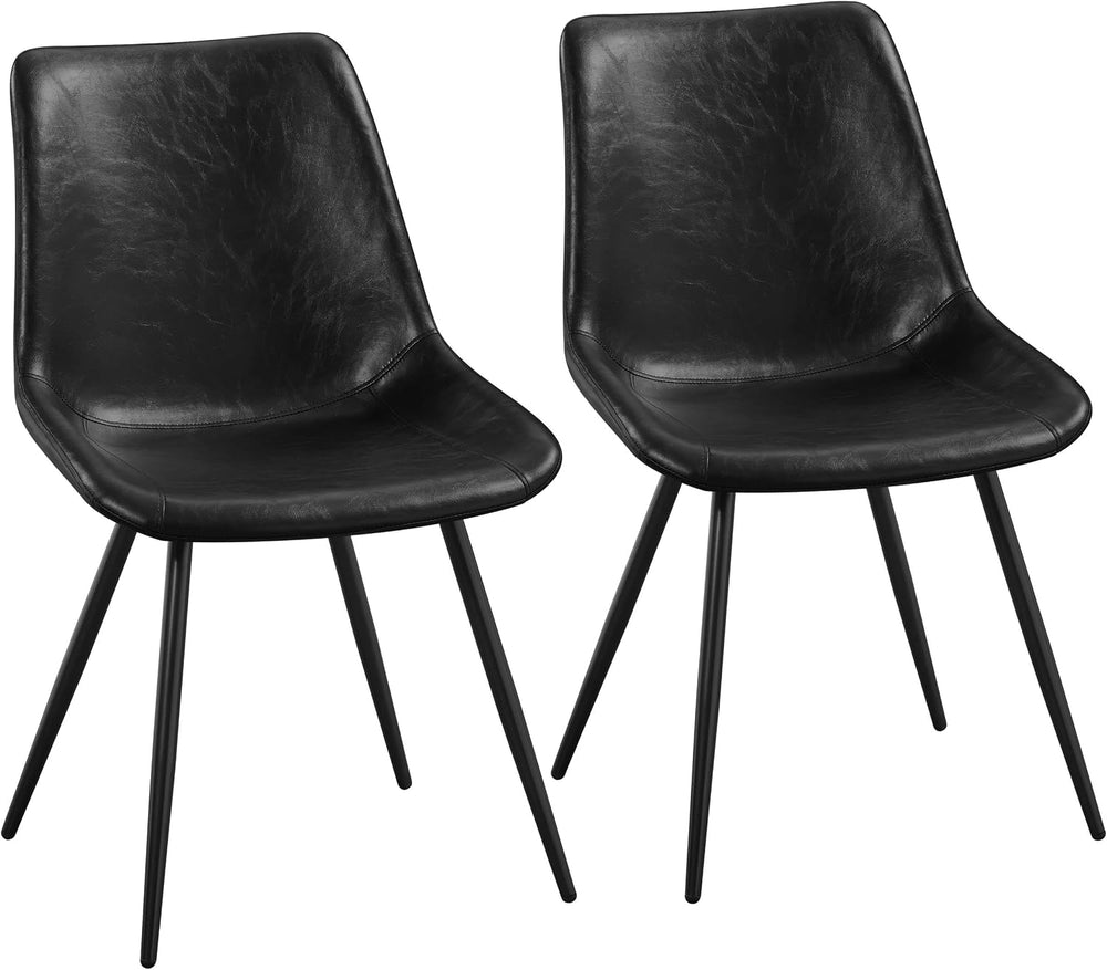 Yaheetech Dining Chairs Set of 2 Mid Century Modern Kitchen Chairs Black