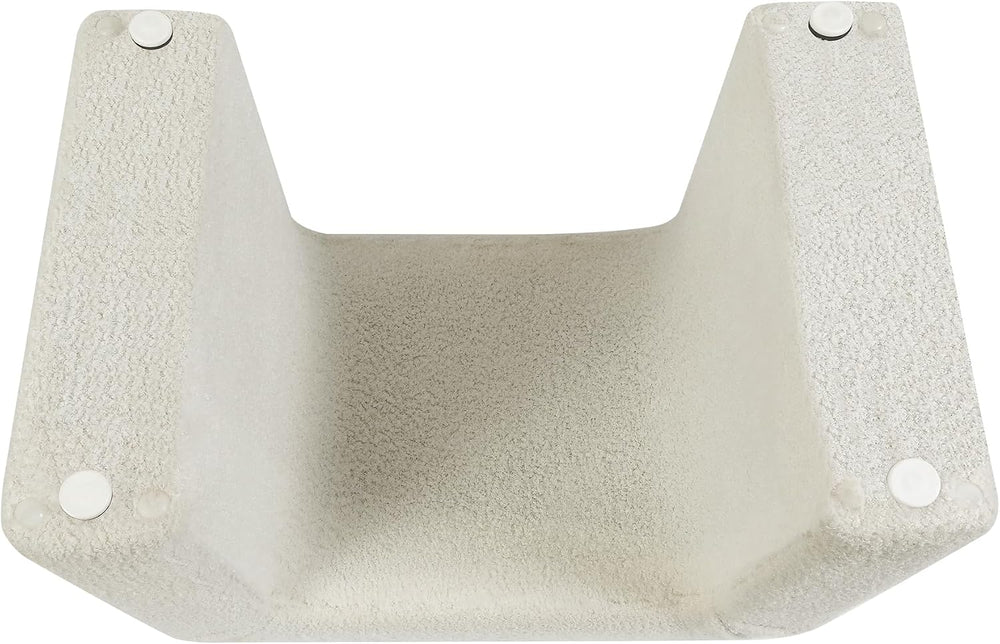 Modern Boucle Ottoman Footstool, 24" Arched Upholstered Vanity Stools fo...