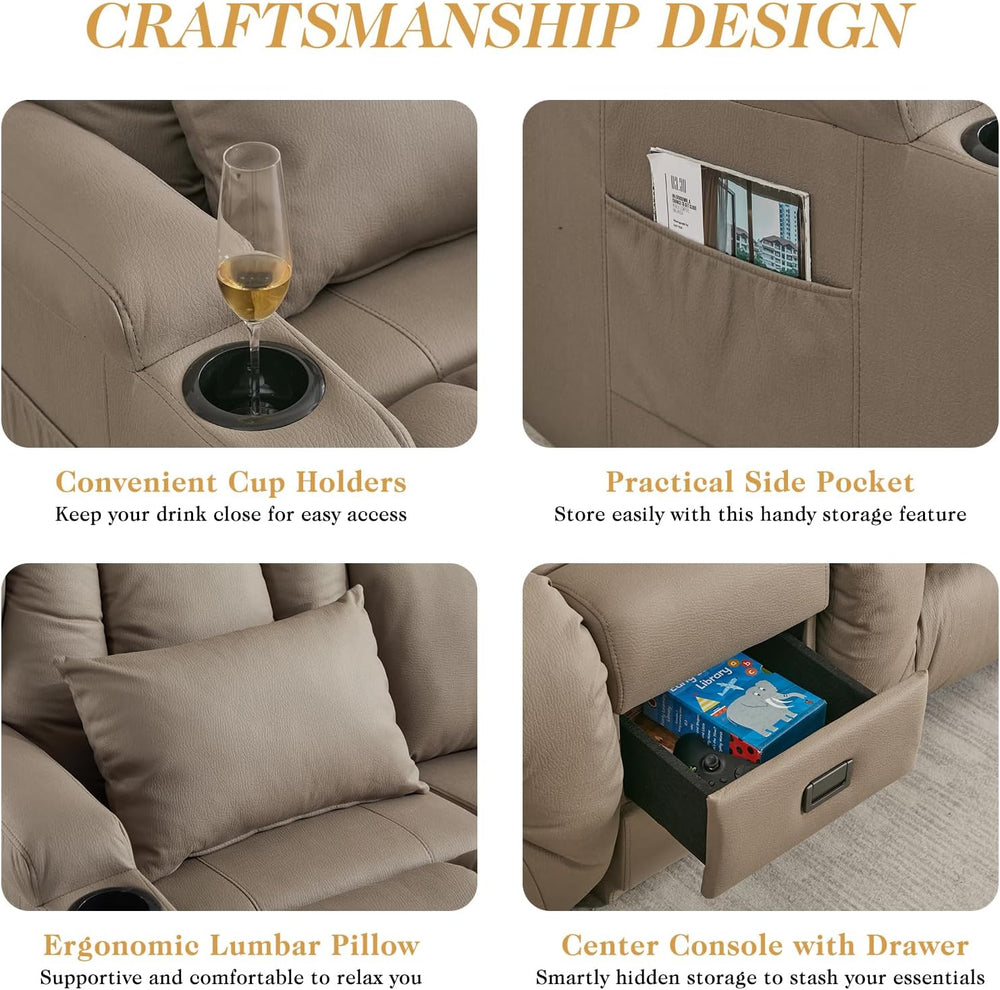 Loveseat Recliner Sofa,RV Wall Hugger Recliners for Small Spaces,Reclining Lo...