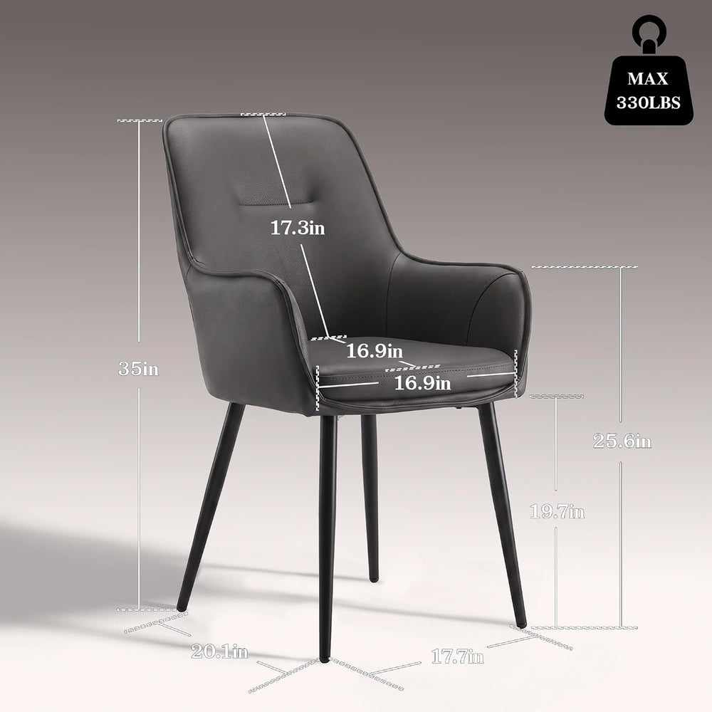 TUKAILAi Dining Chairs Set of 2, Faux Leather Dining Chairs with Arms, Uphols...