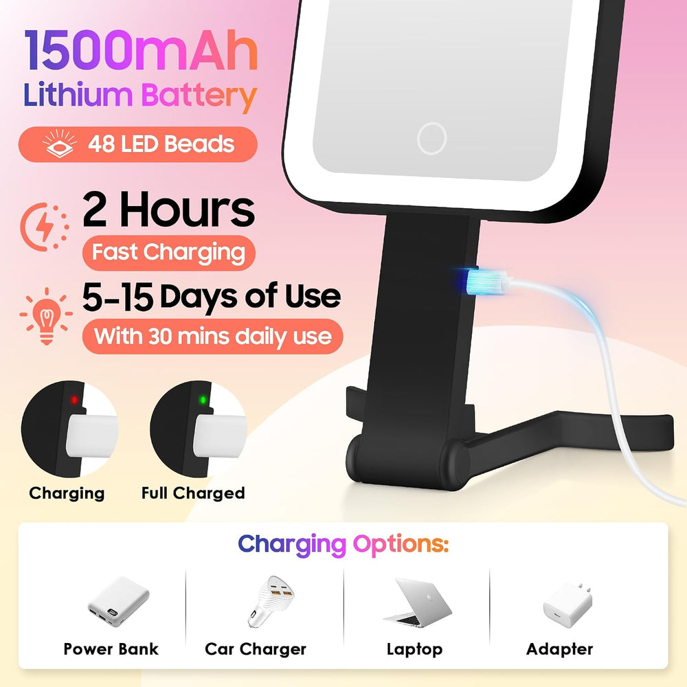 GOMIPURU Magnifying Travel Mirror with Light, 30X/1X Double-Sided Magnifying ...