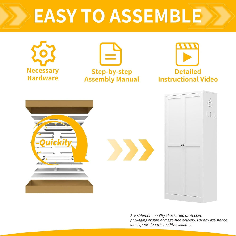 Kitchen Pantry Cabinet, 61" Metal Pantry Storage Cabinet with Doors and ...
