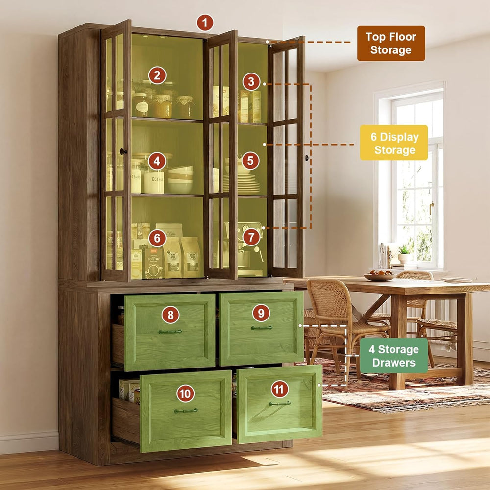 80" Modular Kitchen Pantry Cabinet, 2-in-1 Freestanding Tall Pantry Cabi...