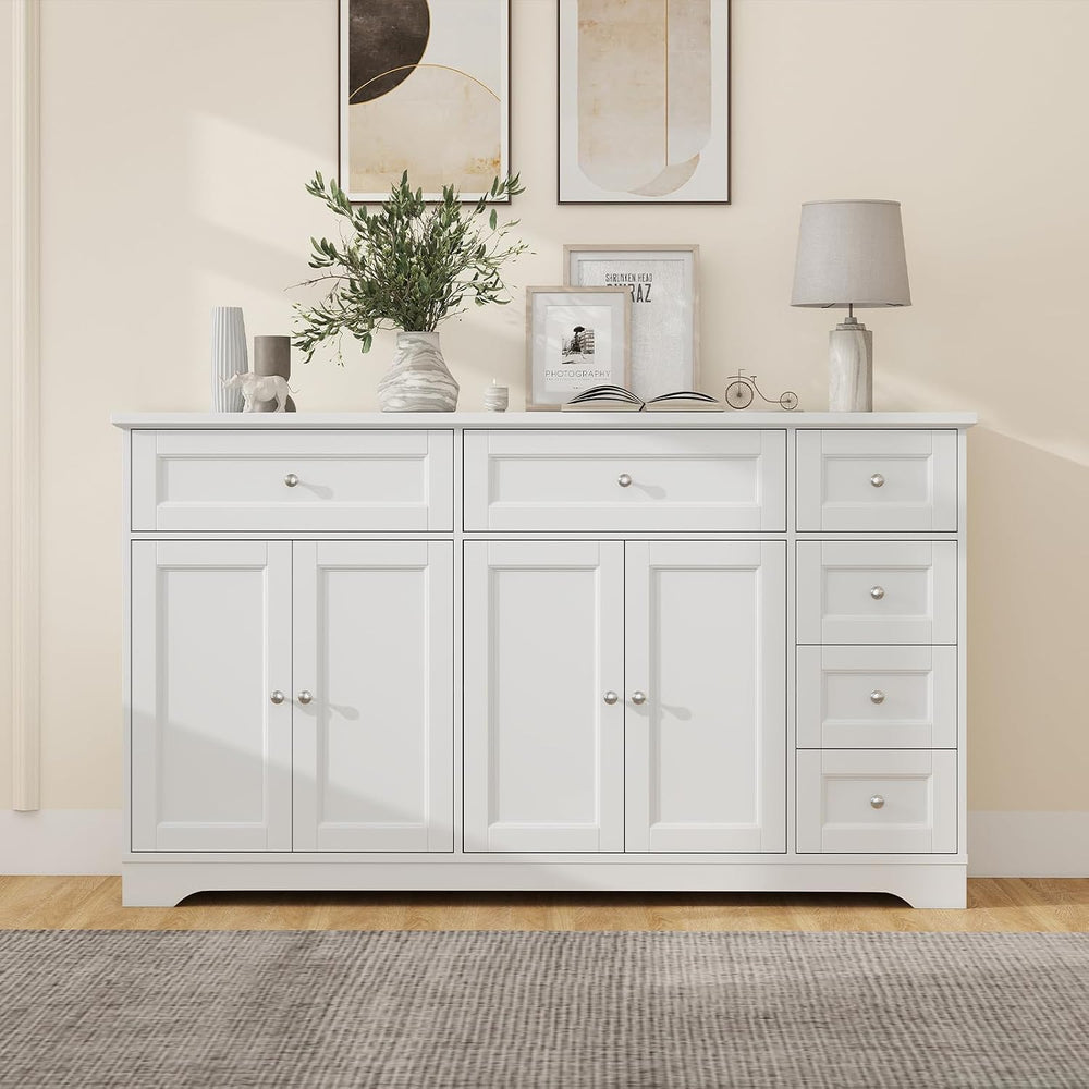 Giantex Large Buffet Cabinet with Storage, 59” Kitchen Cabinet with 4 Doors, ...