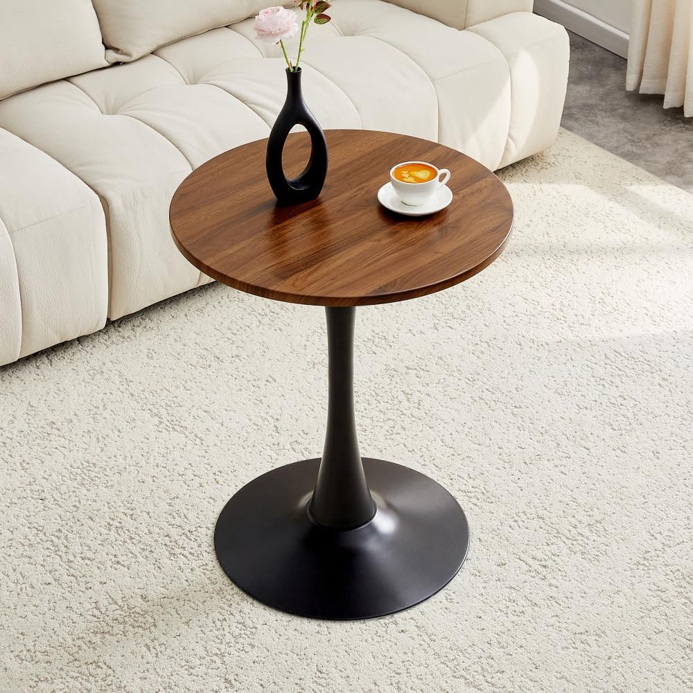 Round Dining Table, 23.6" Circle Tulip Table with Thickened Tabletop &am...