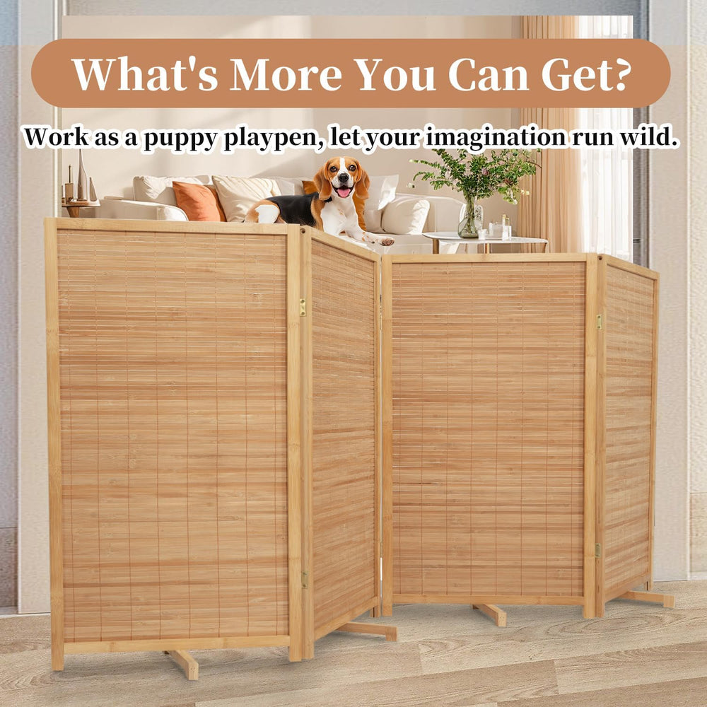 Room Divider Folding Privacy Screens,Hand-Made Natural Bamboo Room Dividers