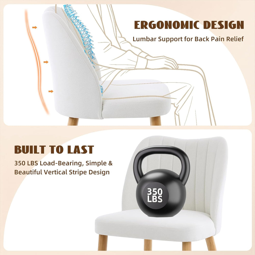 GarveeHome Dining Chairs Set of 4 with Cozy Backrest/Wooden Legs | Dining Cha...