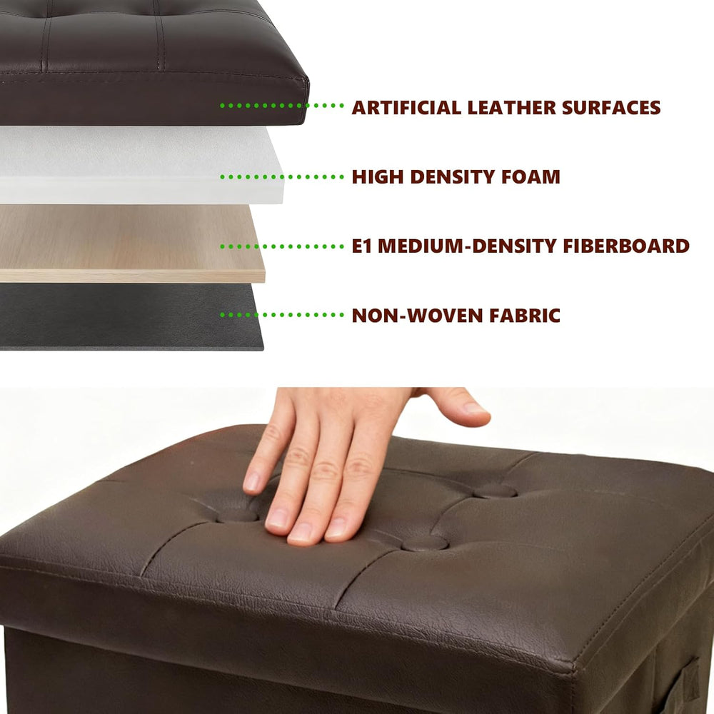 ALASDO Storage Ottoman Footrest Stool Small Ottoman with Storage Foldable Ott...
