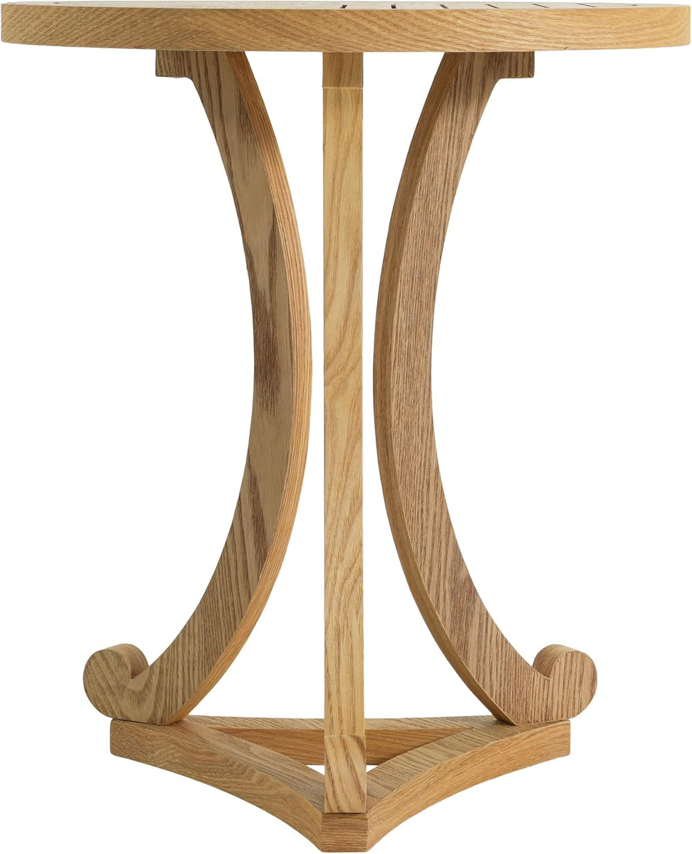 Christopher Knight Home Isele Wood Accent Table with Round Slatted Top Design...