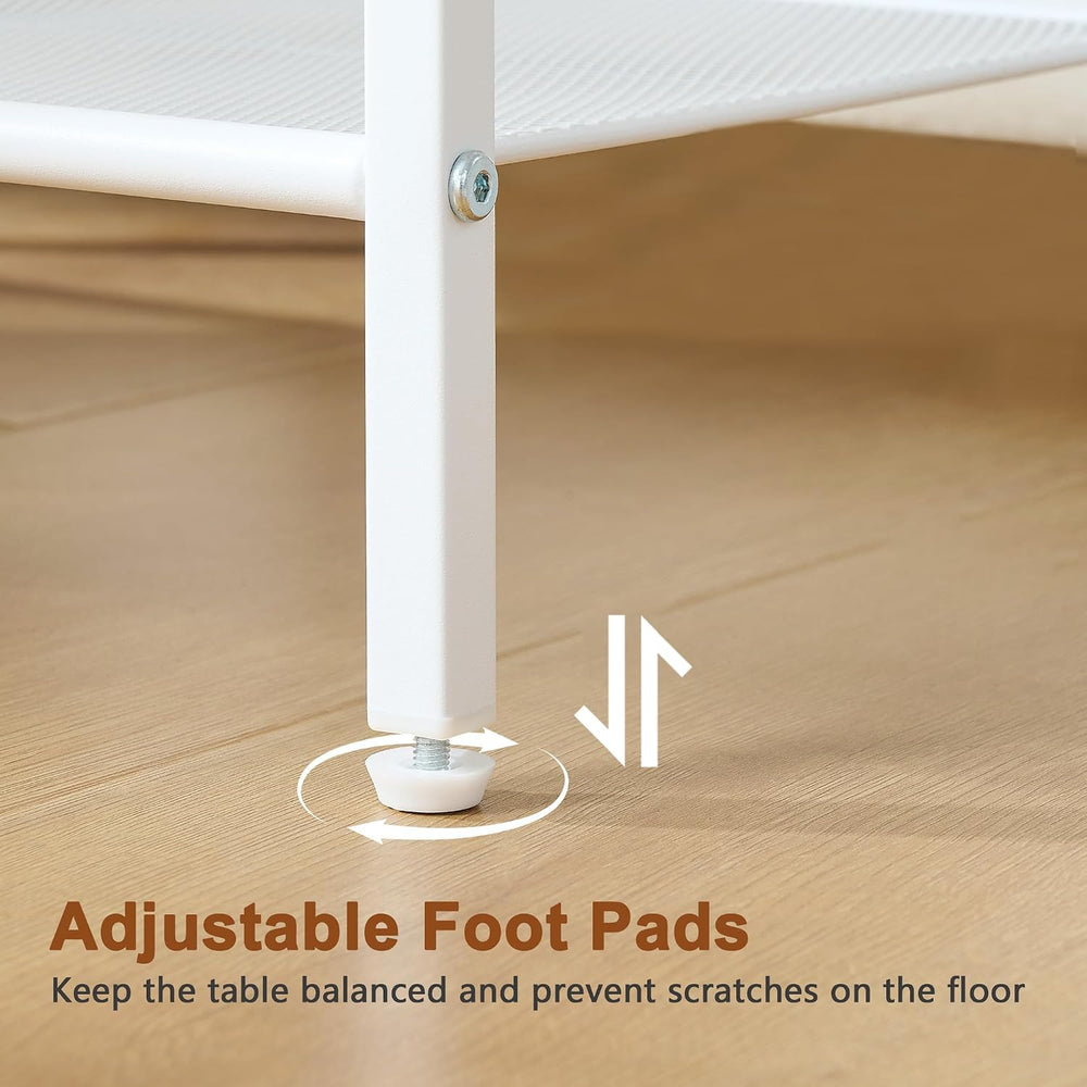 Hoctieon 2 Tier End Table, Sofa Side Table, Narrow Side Table with Storage, S...