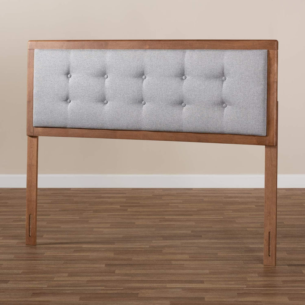 HomeStock Upholstered Headboard, Walnut Brown, Wall Mount, Mid-Century Modern...