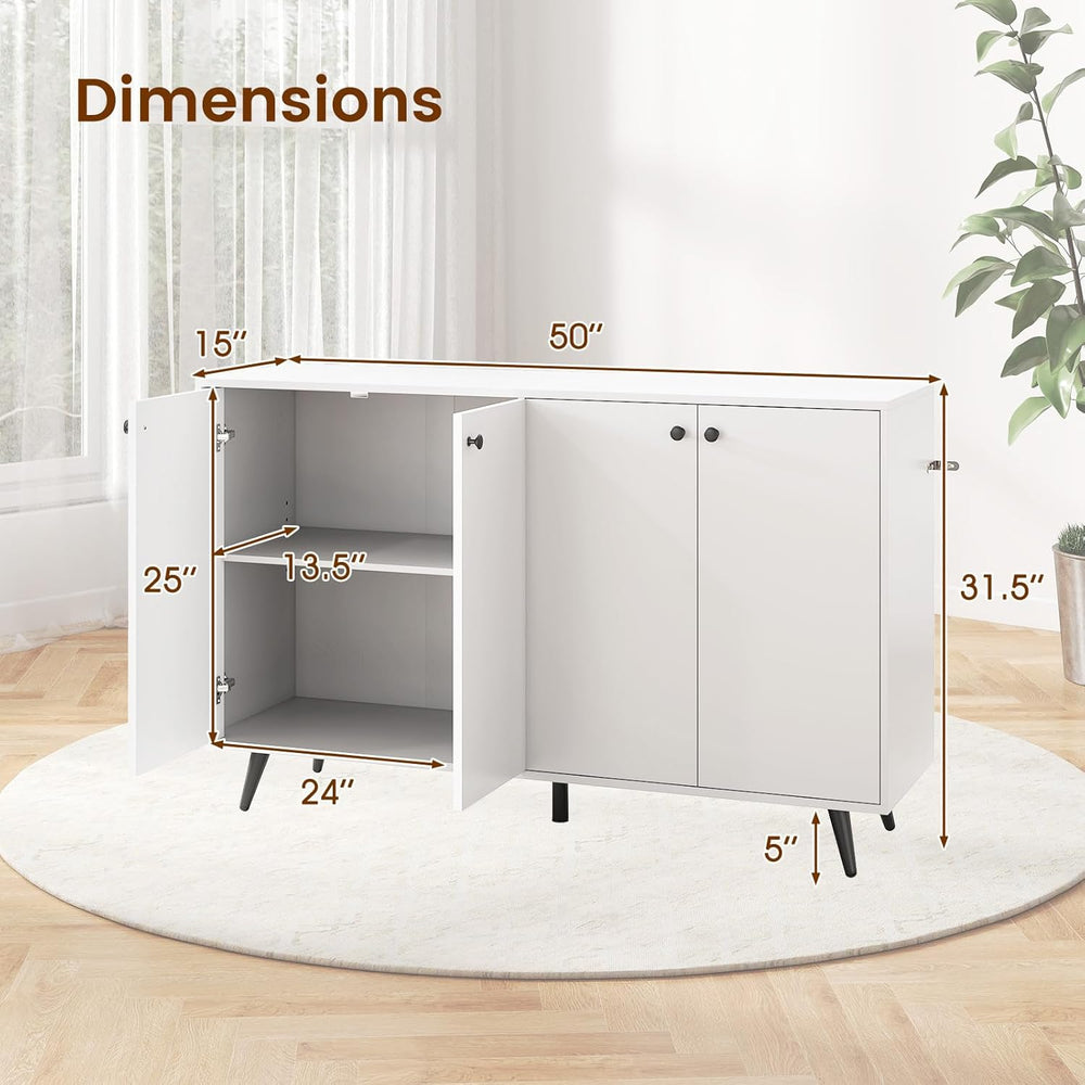 Giantex Sideboard Buffet Cabinet, 50’’ Accent Kitchen Storage Cabinet with 4-...