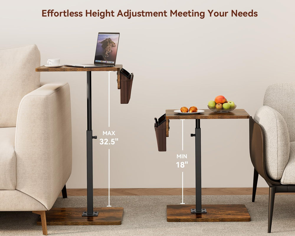 Vagusicc Sofa Armrest Tray Table for Couch, 360° Swivel Height Adjustable TV ...