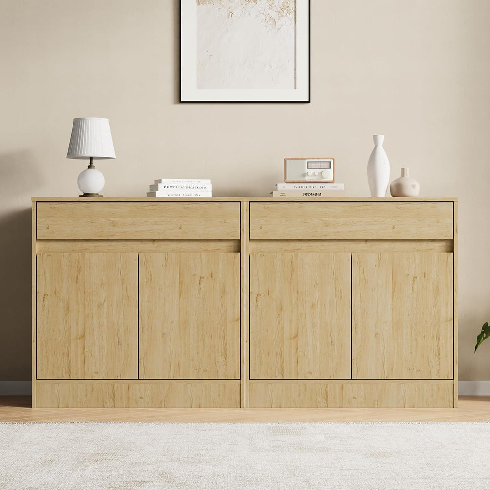 Housoul Buffet Cabinet with 2 Doors and Drawer, Coffee Bar Cabinet with Adjus...
