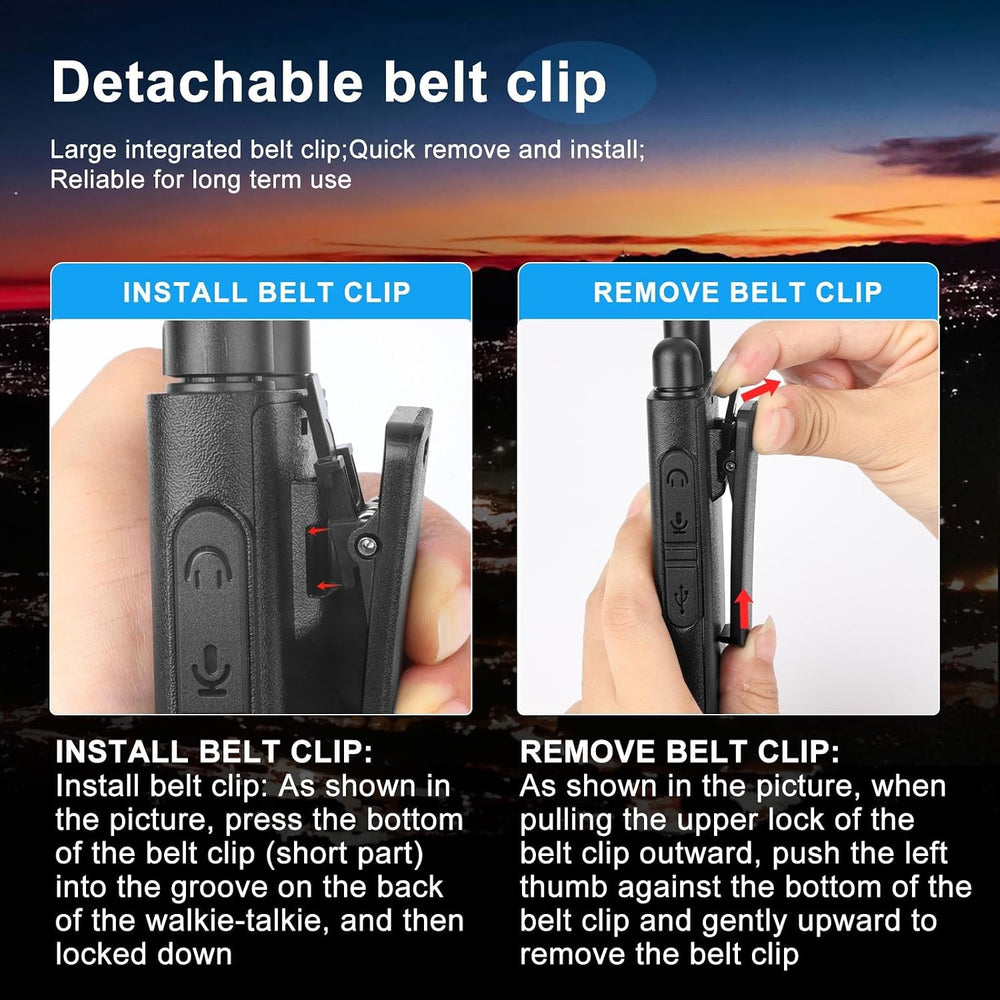 Baofeng T26 Walkie Talkies Long Range, Rechargeable Li-ion Battery 16 FRS Cha...