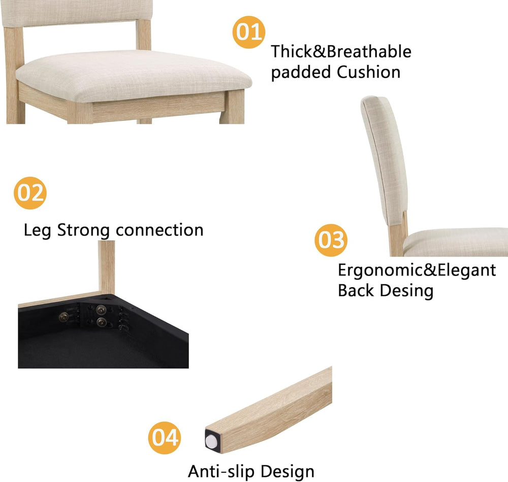 Harper & Bright Designs Modern 6-Piece Dining Table Set with Bench & ...
