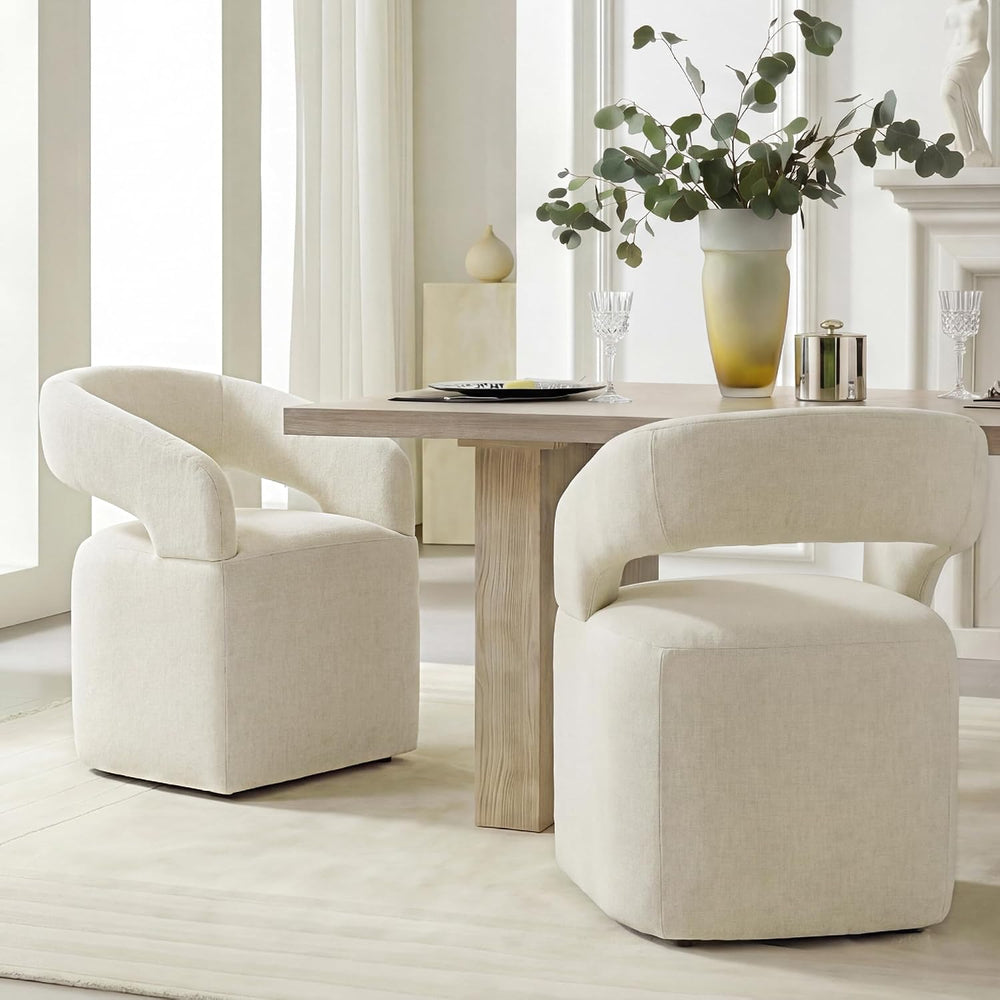 KISLOT Upholstered Dining Chairs Set of 2, Modern Arm Kitchen & Dining Ro...
