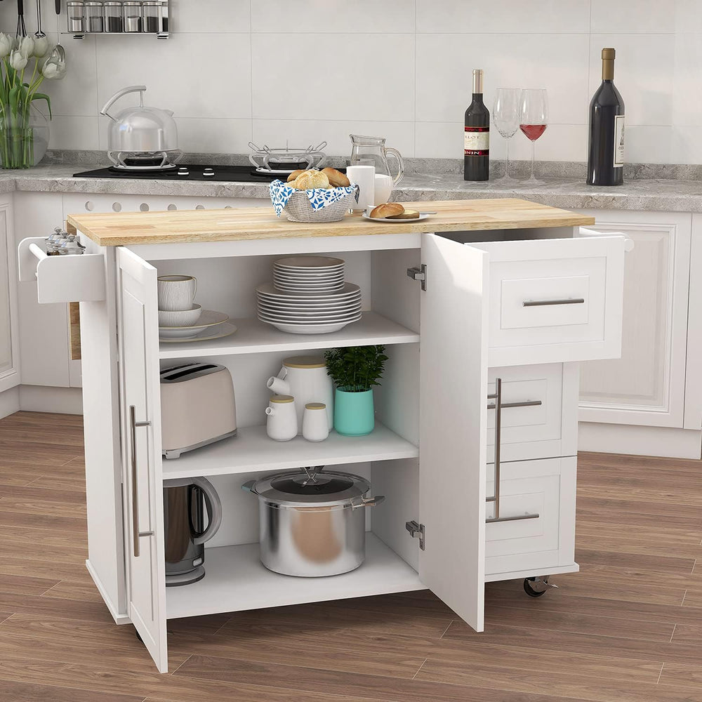 Kitchen Island with Extensible Table