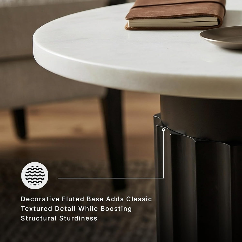 Signature Design by Ashley Wainstone Contemporary Accent Table wih Fluted Ped...