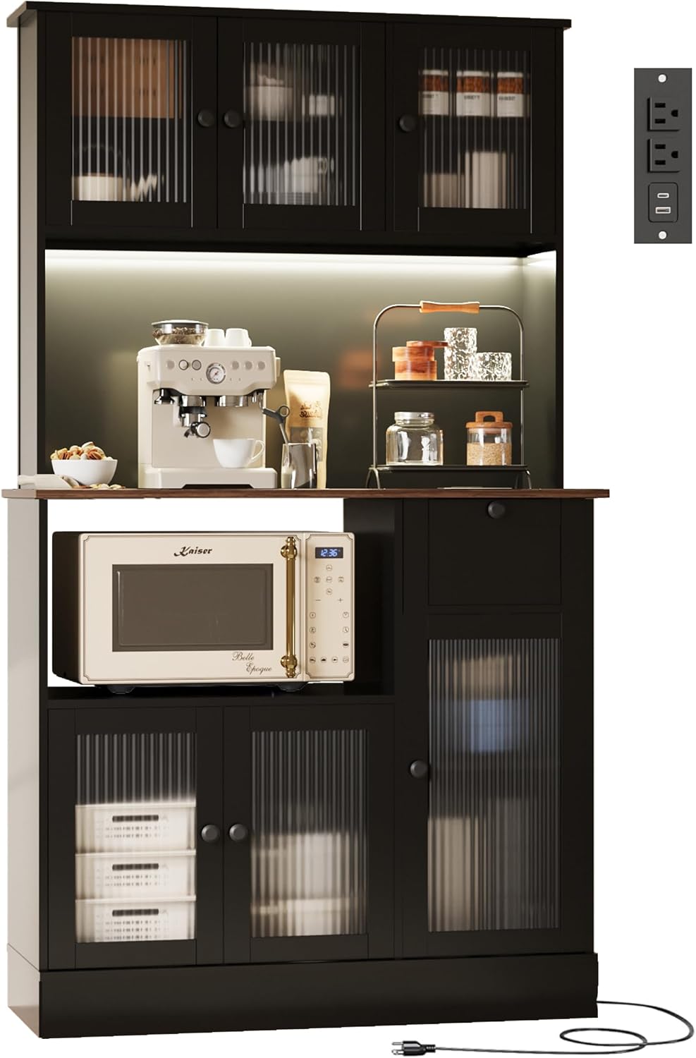 71" Kitchen Hutch Cabinet with Storage for Living & Dining Room, Kit...