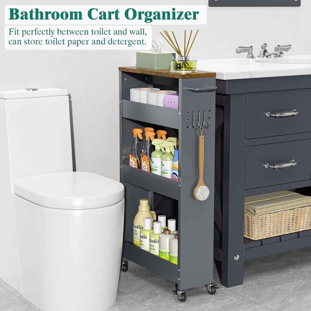XYZLVSI Slim Storage Cart, Narrow Kitchen Rolling Cart for Small Spaces | 5.9...