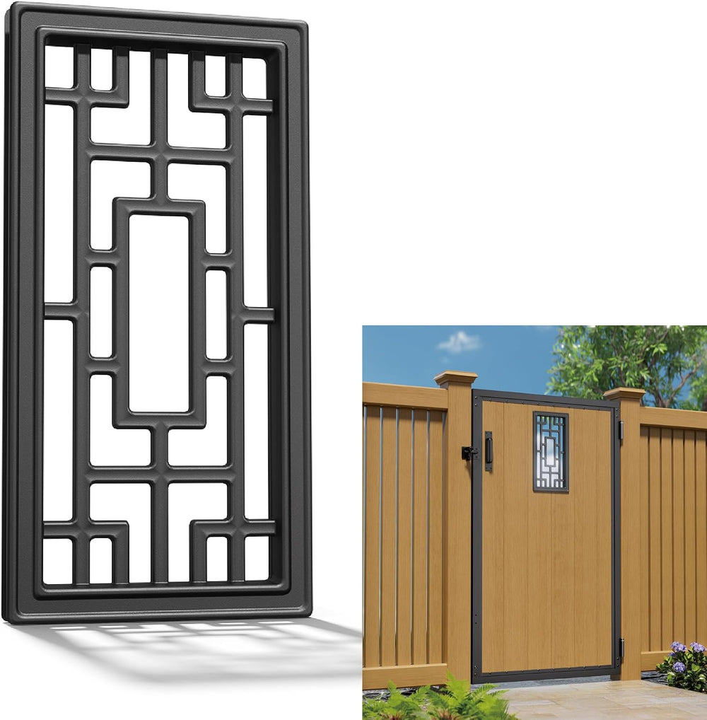 Rect Geometric Fence Gate Decorative Insert - AD-42 Cast Aluminum Ornamental ...
