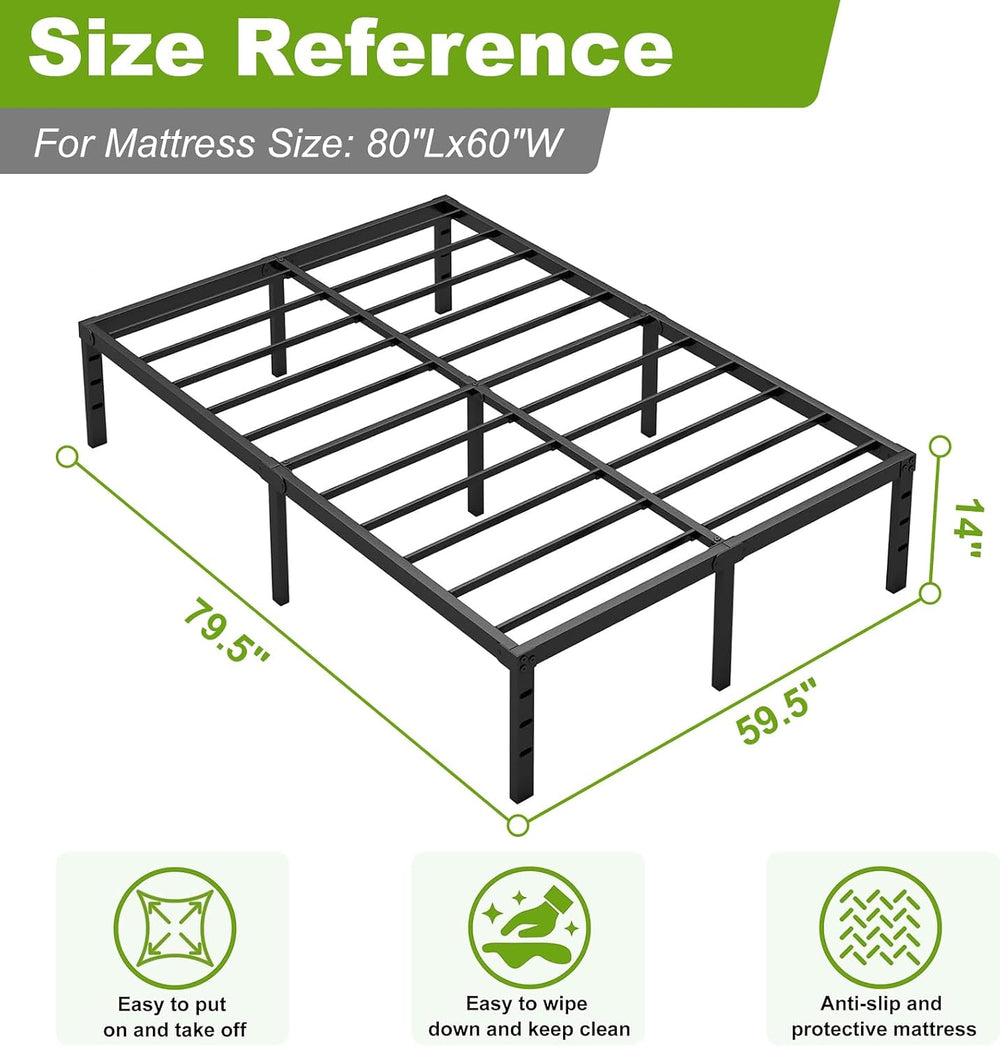 Cloud Bed Frame Cover for Metal Bed Frames – Queen Size Upholstered Slipcover...