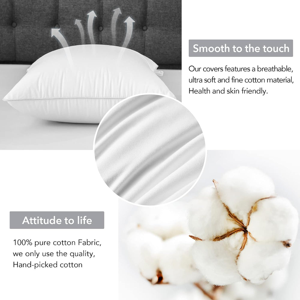 FAVRIQ 22 x 22 Throw Pillow Inserts with 100% Cotton Cover Square Cushions fo...