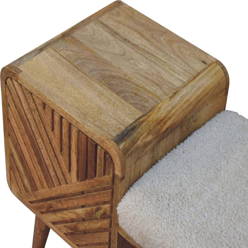 Furniture Solid Wood Boucle Carved Telephone Table