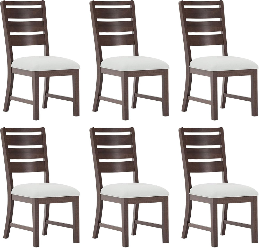 COLAMY Wooden Dining Chairs Set of 6, Farmhouse Upholstered Dining Room Chair...