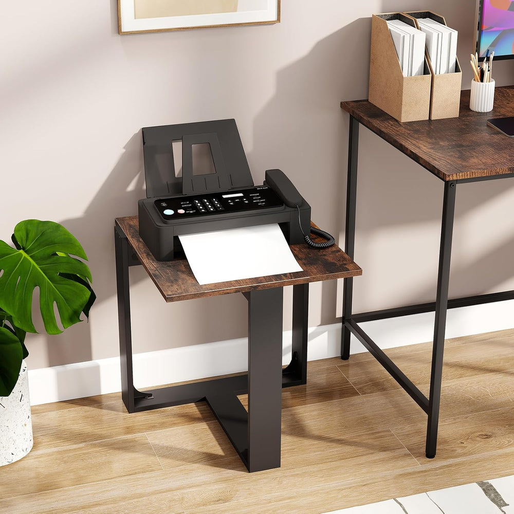 Giantex Industrial End Table Set of 2, Square Bedside Night Stand w/T-Shape M...