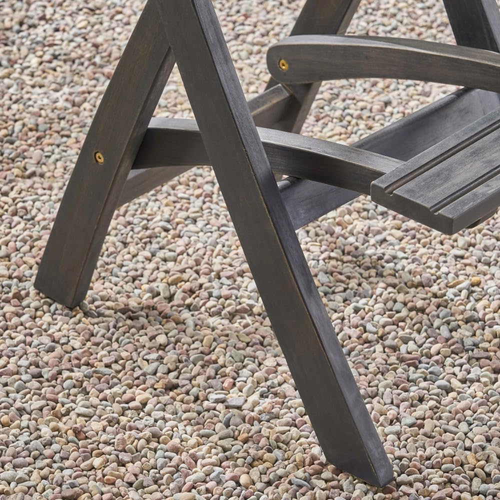 Saiveina 41.75" Outdoor Folding Acacia Wood Barstools with PE Rattan Bac...