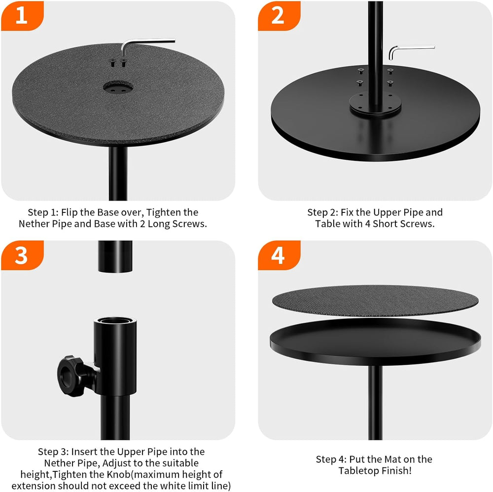 Metal End Table, Height Adjustable Side Tables Living Room, Small Side Table ...