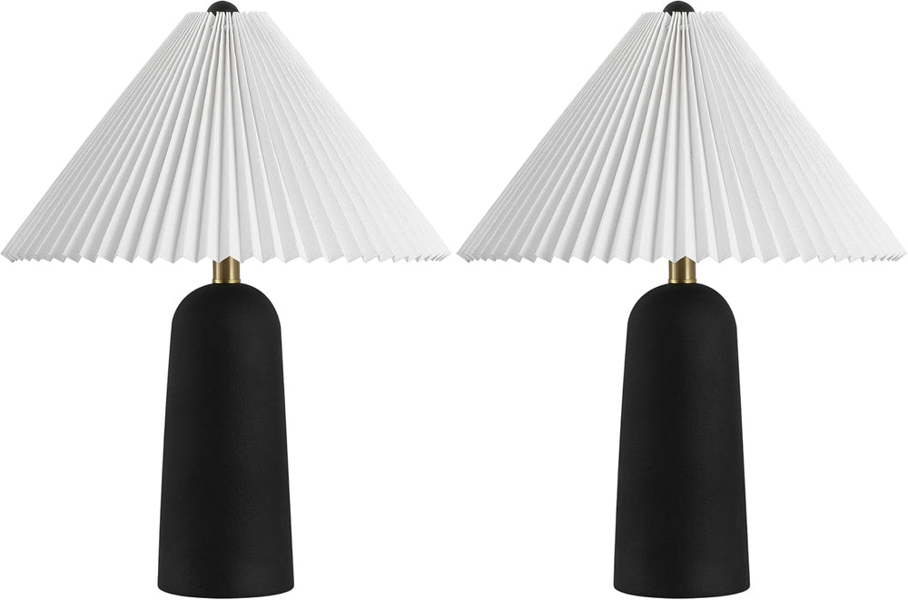 SAFAVIEH Reese Table Lamp Set of 2, 22" Modern Black TBL4636A-SET2