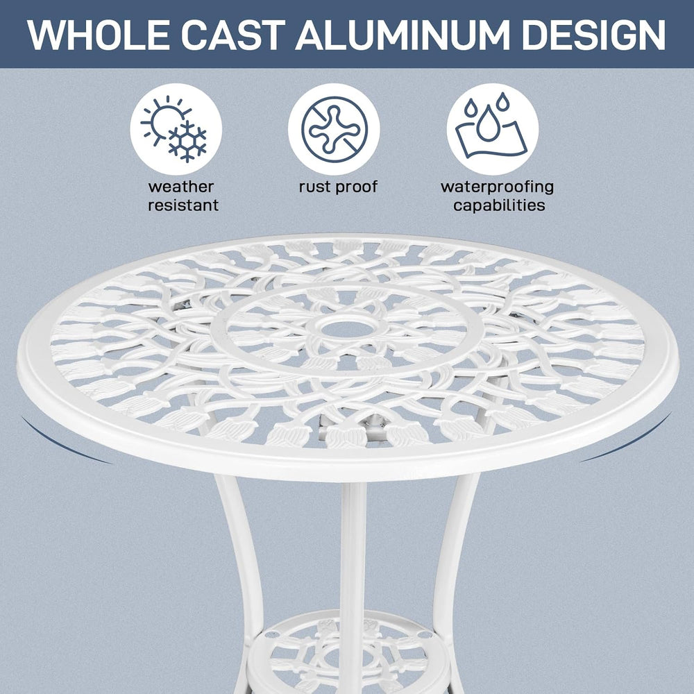 VINGLI 3 PCS Outdoor Bistro Set, Outdoor Patio Set, All-Weather Cast Aluminum...