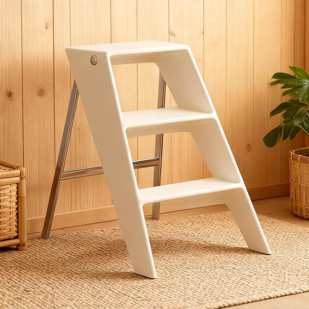Acrylic 3 Step Ladder Folding Step Stool for Adults Foldable Small Step Stool...