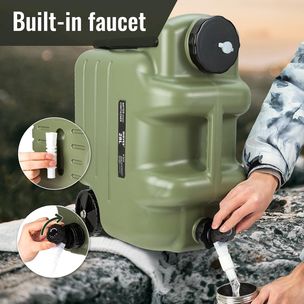 7.4 Gallon Water Jug with Wheels & Folding Handle
