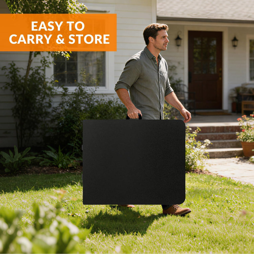 6FT Folding Table, Fold in Half Heavy Duty Plastic Utility Table with Carryin...