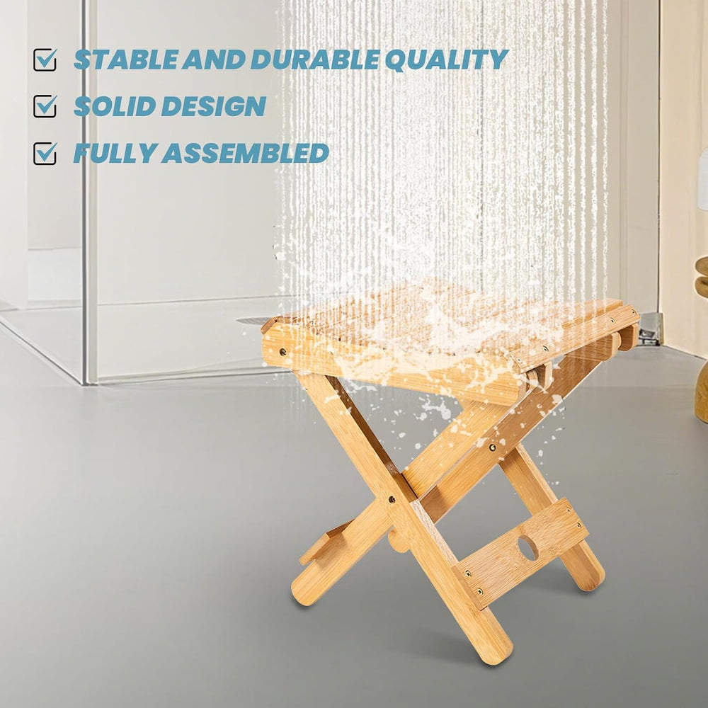 Foldable Bamboo Stoo l Outdoor Camping Stoo l Fishing Chair Stoo l Bamboo Ste...
