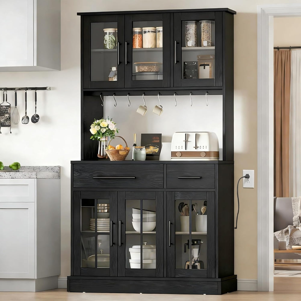 DWVO Kitchen Pantry Storage Cabinet with Microwave Stand, 71'' Tall K...