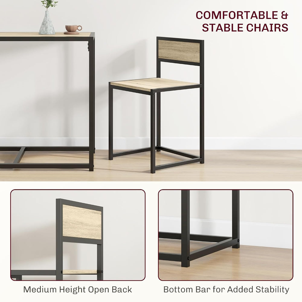 HOMCOM Small Dining Table Set for 2 Compact for Small Spaces, Oak