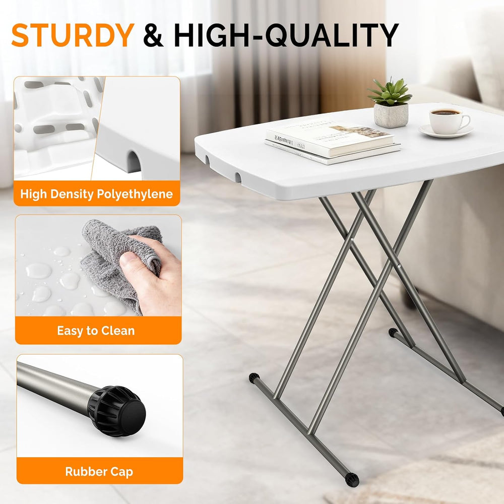 VINGLI Small Adjustable Folding Table, 13.8 in-28 in Height Personal Laptop T...