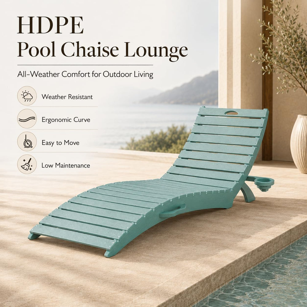Kingdura Folding in-Pool Lounge Chairs, Anti-Floating HDPE Pool Lounger, Pre-...