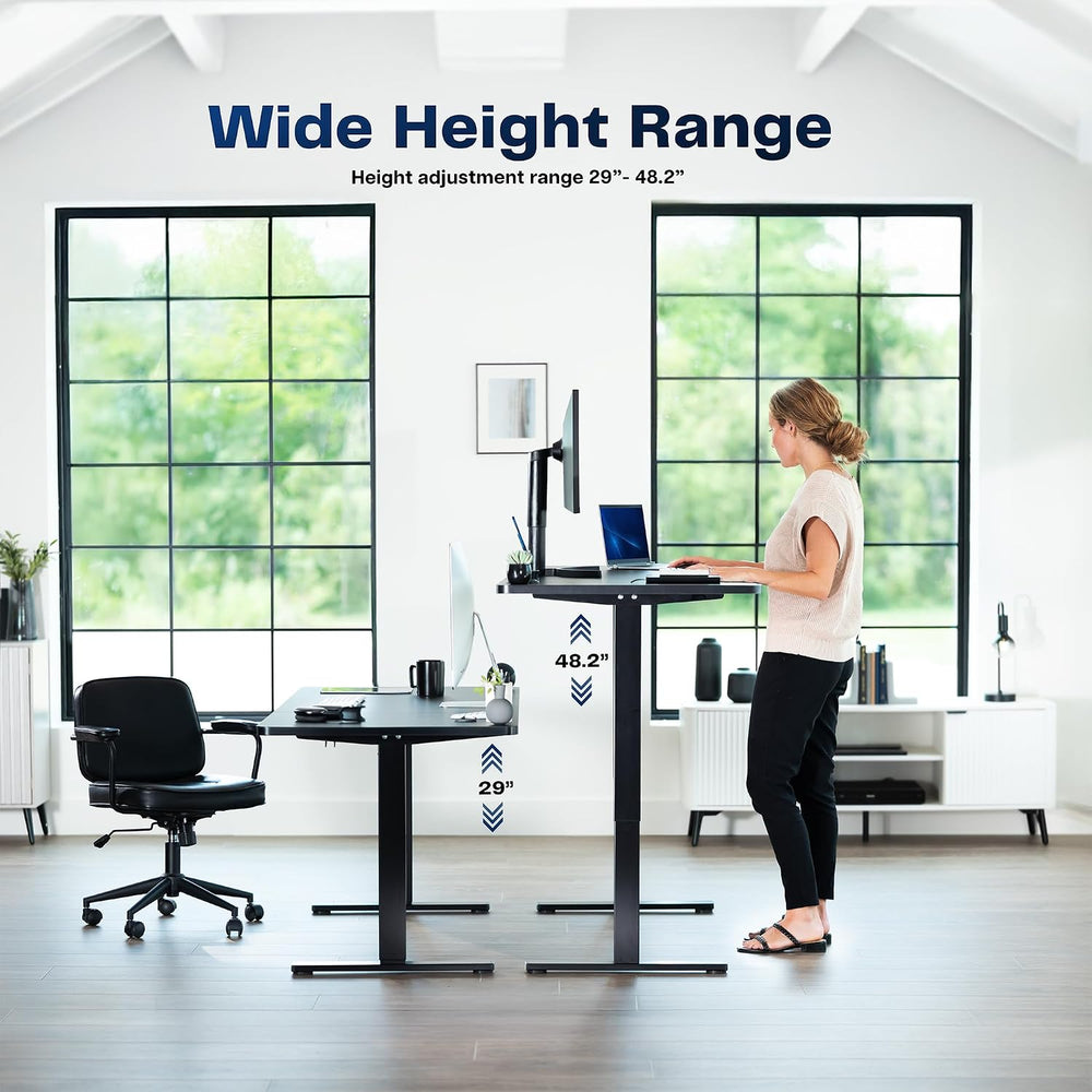 VIVO Electric Standing Desk, Smooth 3-Piece 83" x 30" Vintage Brown...