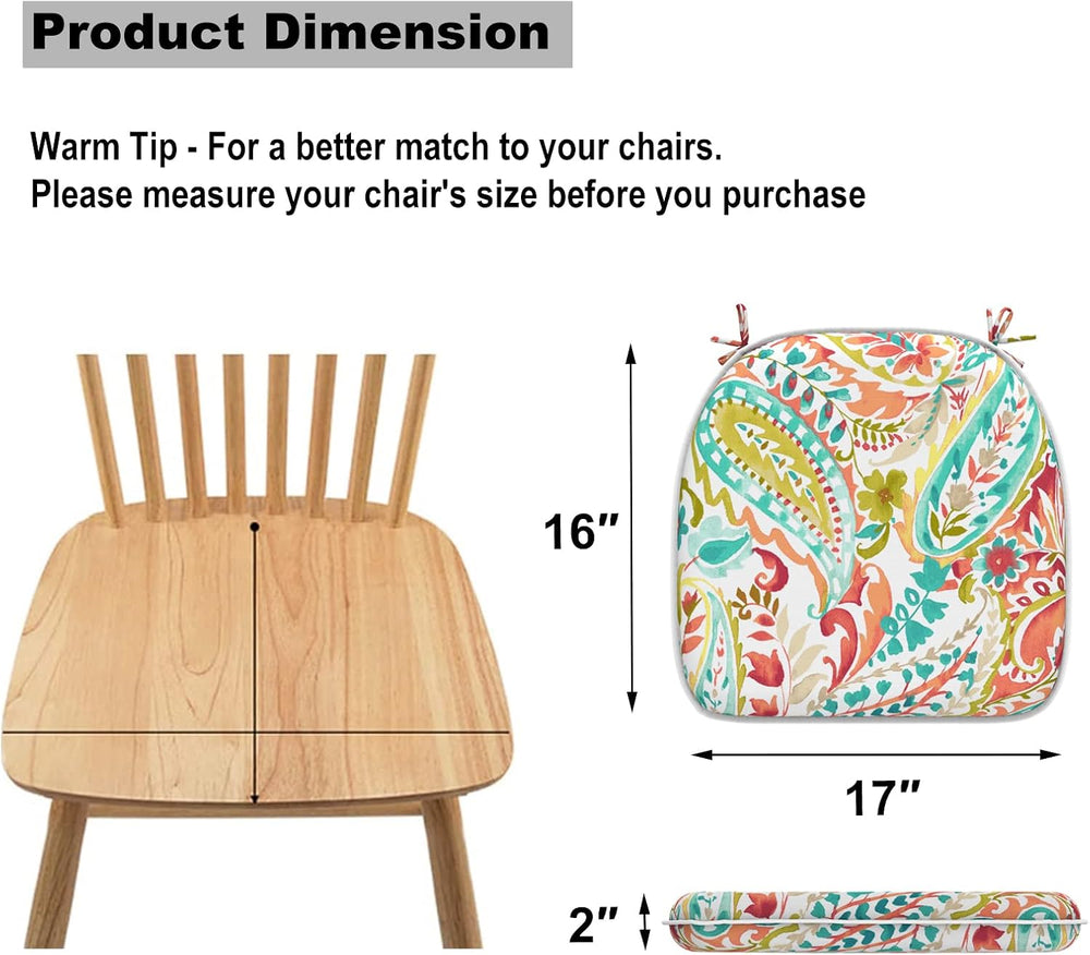DYTXIII Set of 4 Outdoor Chair Cushions with Ties,Water Repellent Patio Chair...